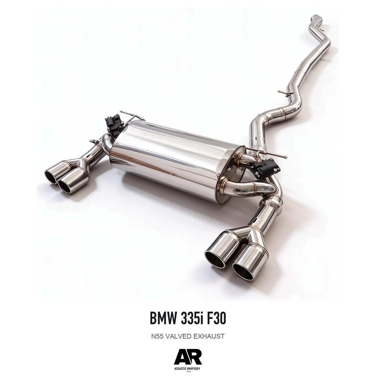 BMW 335i F30 — photographed assembly view 1; AR-styled presentation.