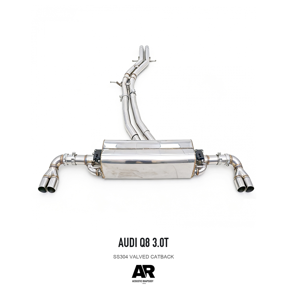 Audi Q8 3.0T SS304 Valved Catback — overall product view 1