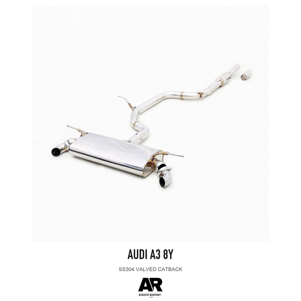 Audi A3 8Y SS304 Valved Catback — overall product view 2