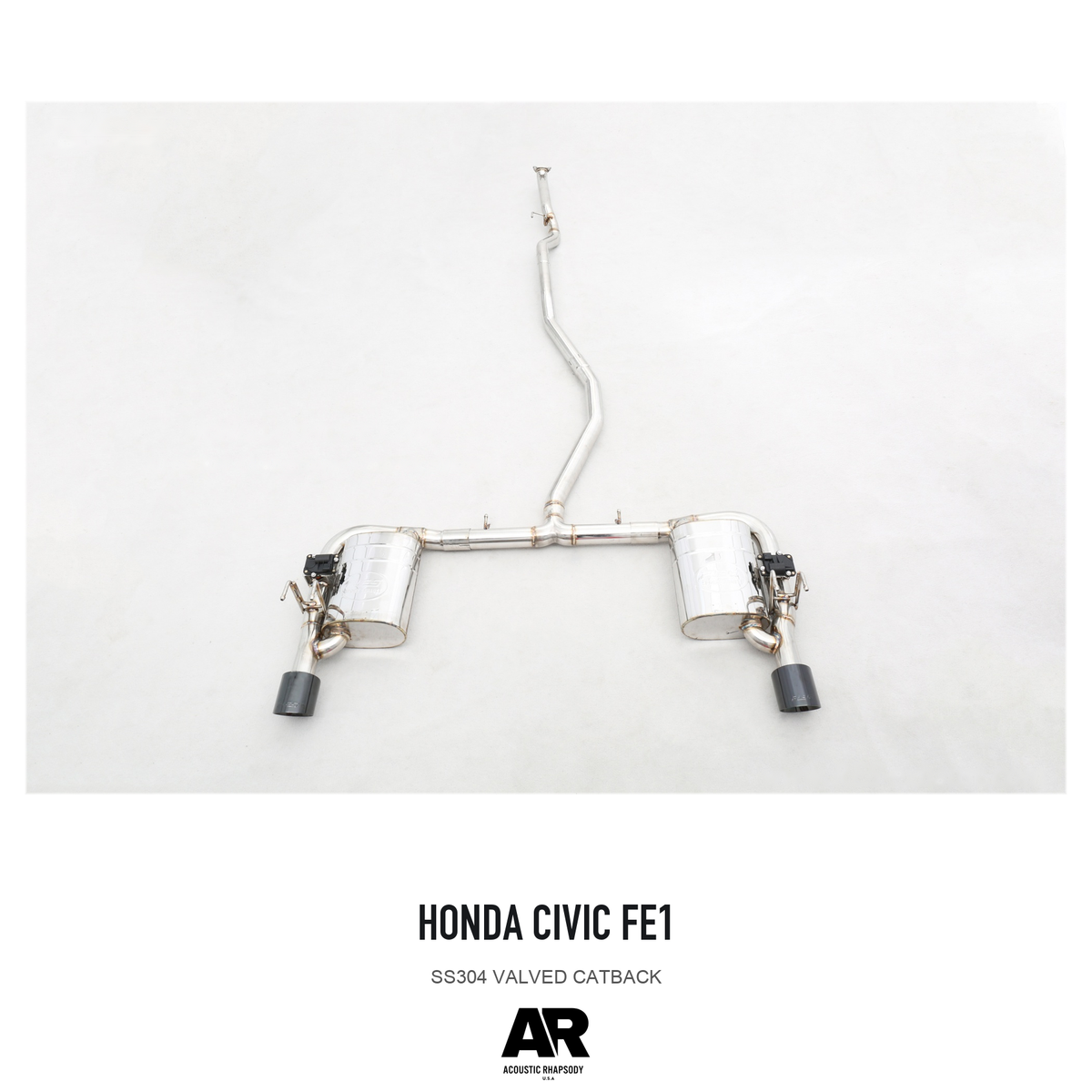 Honda Civic FE1 SS304 Valved Catback — overall product view 2
