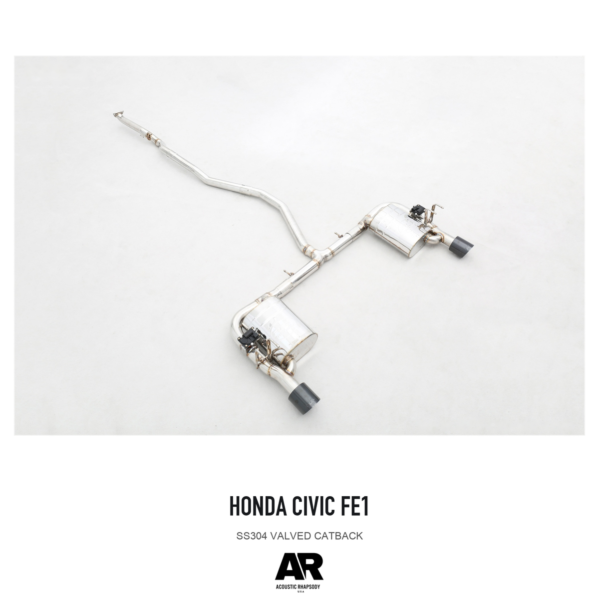 Honda Civic FE1 SS304 Valved Catback — overall product view 3