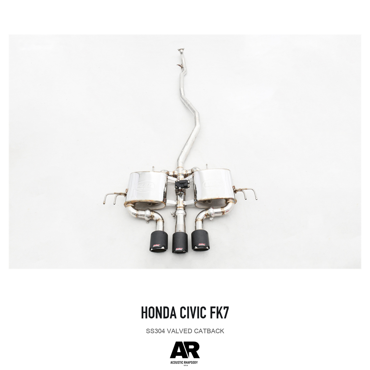 Honda Civic FK7 SS304 Valved Catback — overall product view 2