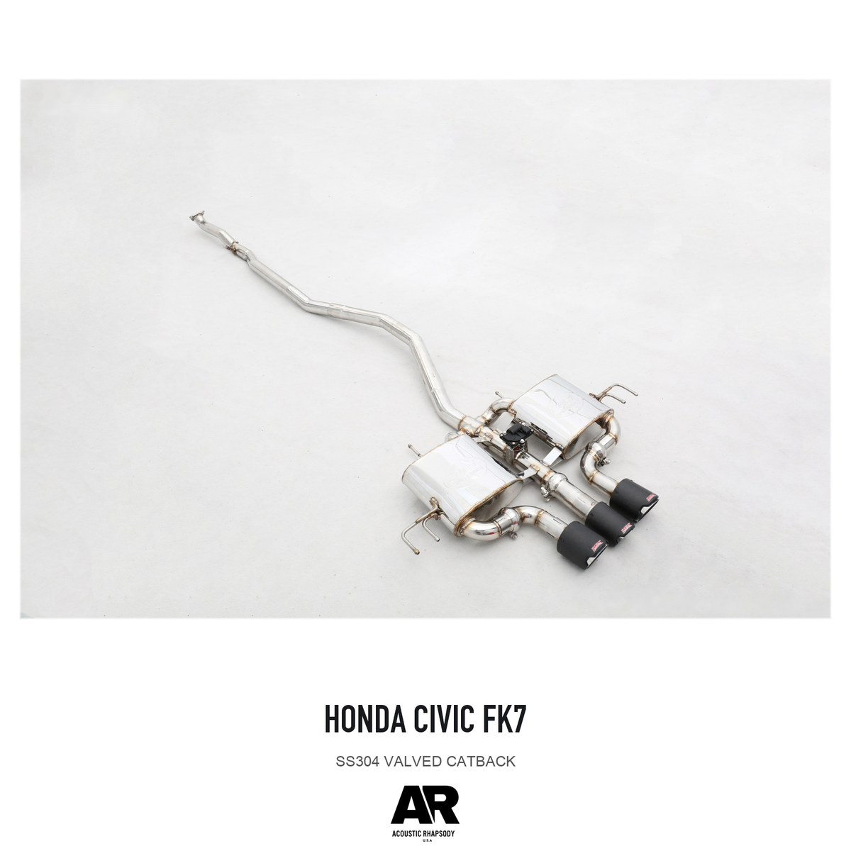 Honda Civic FK7 SS304 Valved Catback — overall product view 3
