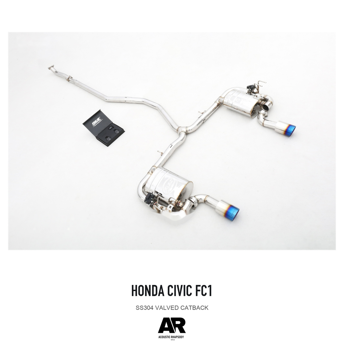 Honda Civic FC1 SS304 Valved Catback — overall product view 1