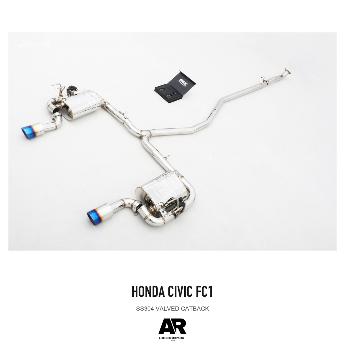 Honda Civic FC1 SS304 Valved Catback — overall product view 2