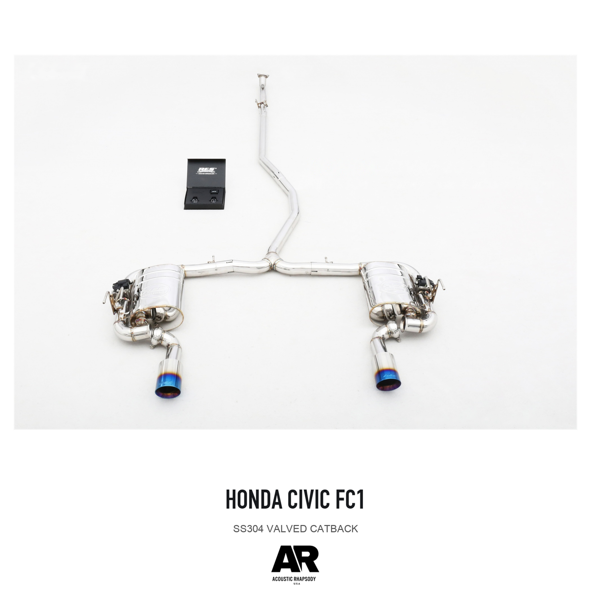 Honda Civic FC1 SS304 Valved Catback — overall product view 3