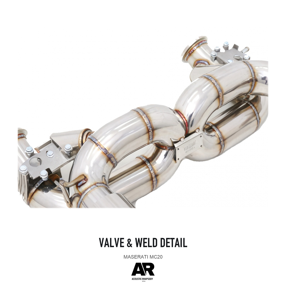 Maserati MC20 SS304 Valved Rear Section — valve & weld detail 5