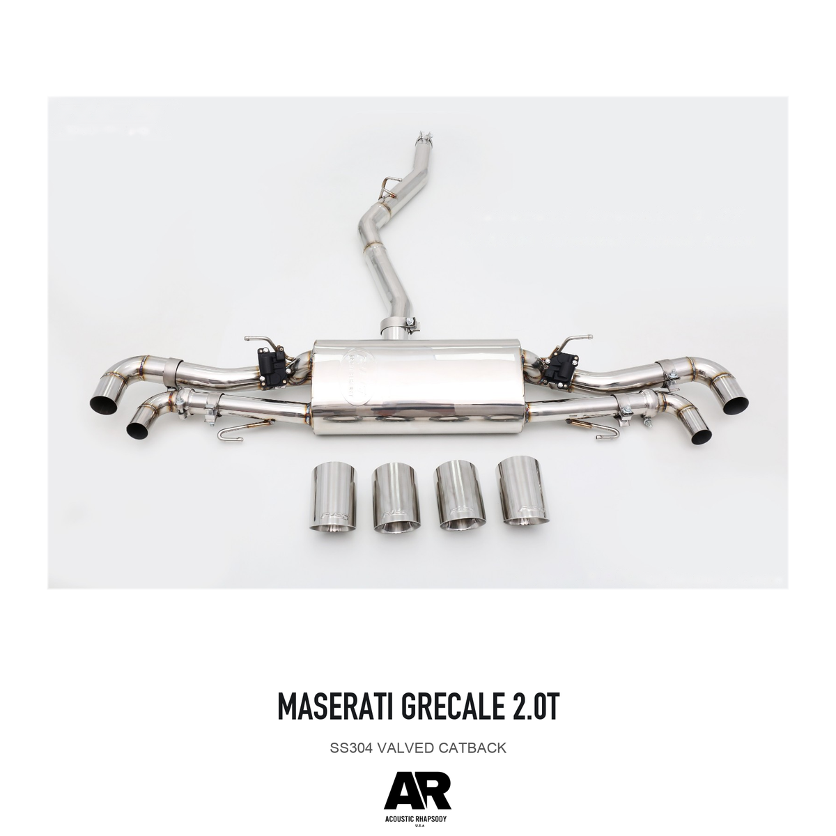 Maserati Grecale 2.0T SS304 Valved Catback — overall product view 2