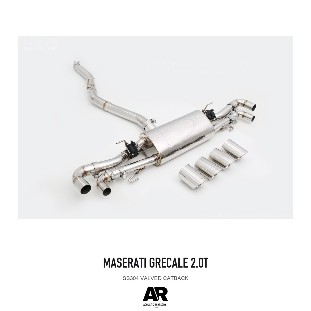 Maserati Grecale 2.0T SS304 Valved Catback — overall product view 3