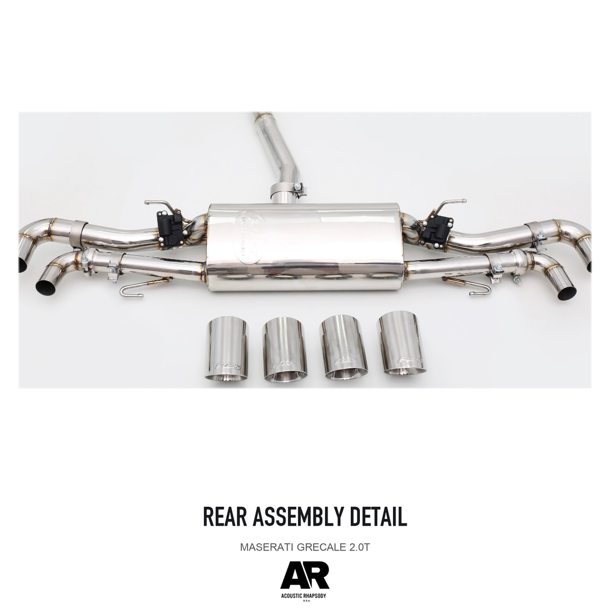 Maserati Grecale 2.0T SS304 Valved Catback — rear assembly detail 5