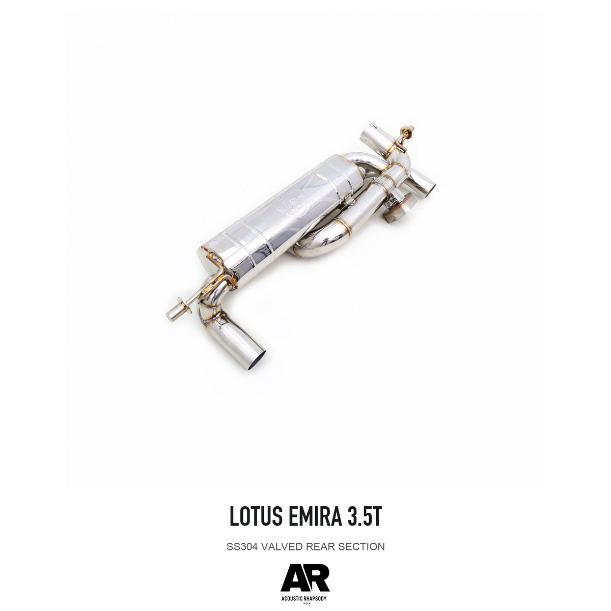Lotus Emira 3.5T SS304 Valved Rear Section — overall product view 1