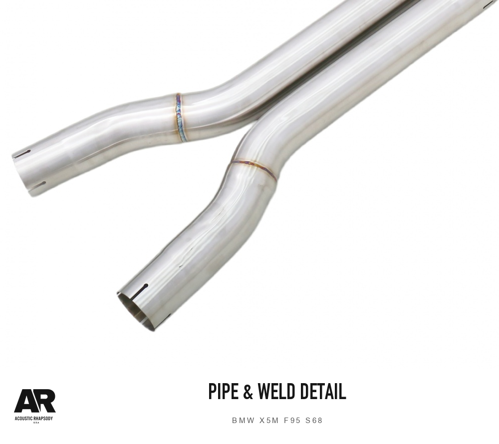 AR BMW X5M F95 S68 SS304 Z Midpipe — original photograph detail 5; original finish with AR presentation.