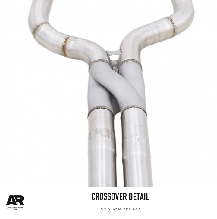 AR BMW X6M F96 S68 SS304 Z Midpipe — original photograph detail 4; original finish with AR presentation.